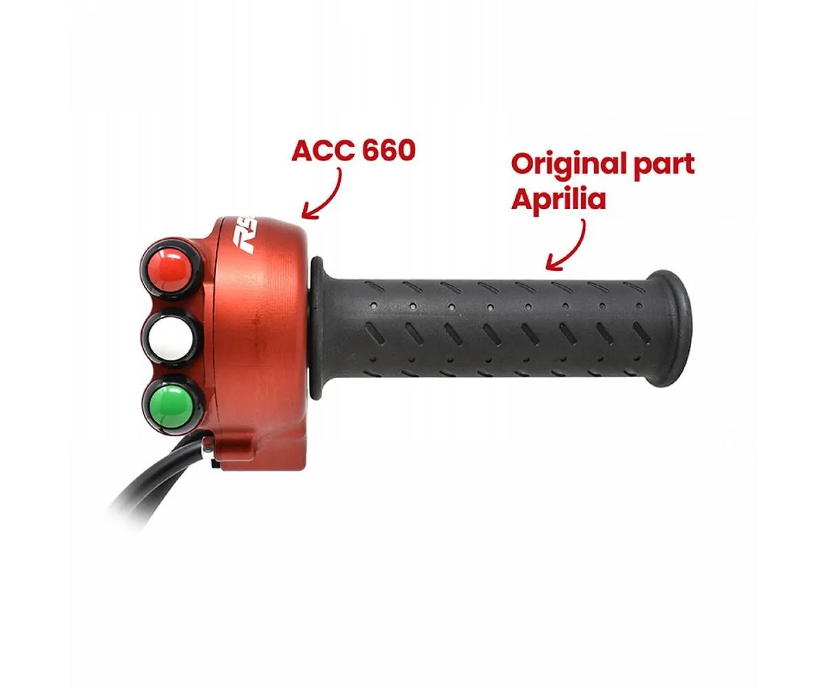 Comando Gas Con Pulsantiera Integrata Jetprime Rosso Per Aprilia Rs 660 2020 > 2023-JP-ACC-660-R-391286