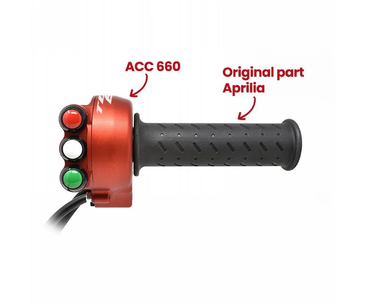 Comando Gas Con Pulsantiera Integrata Jetprime Rosso Per Aprilia Tuono 660 / Factory 2021 > 2025-JP-ACC-660-TS-R-391456