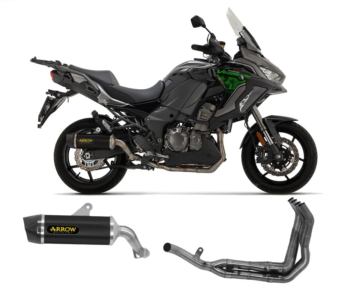 Scarico Completo Arrow Race-tech Alluminio Nero Kawasaki Versys 1000 2021 > 2024-71945AKN--71770MI-290196