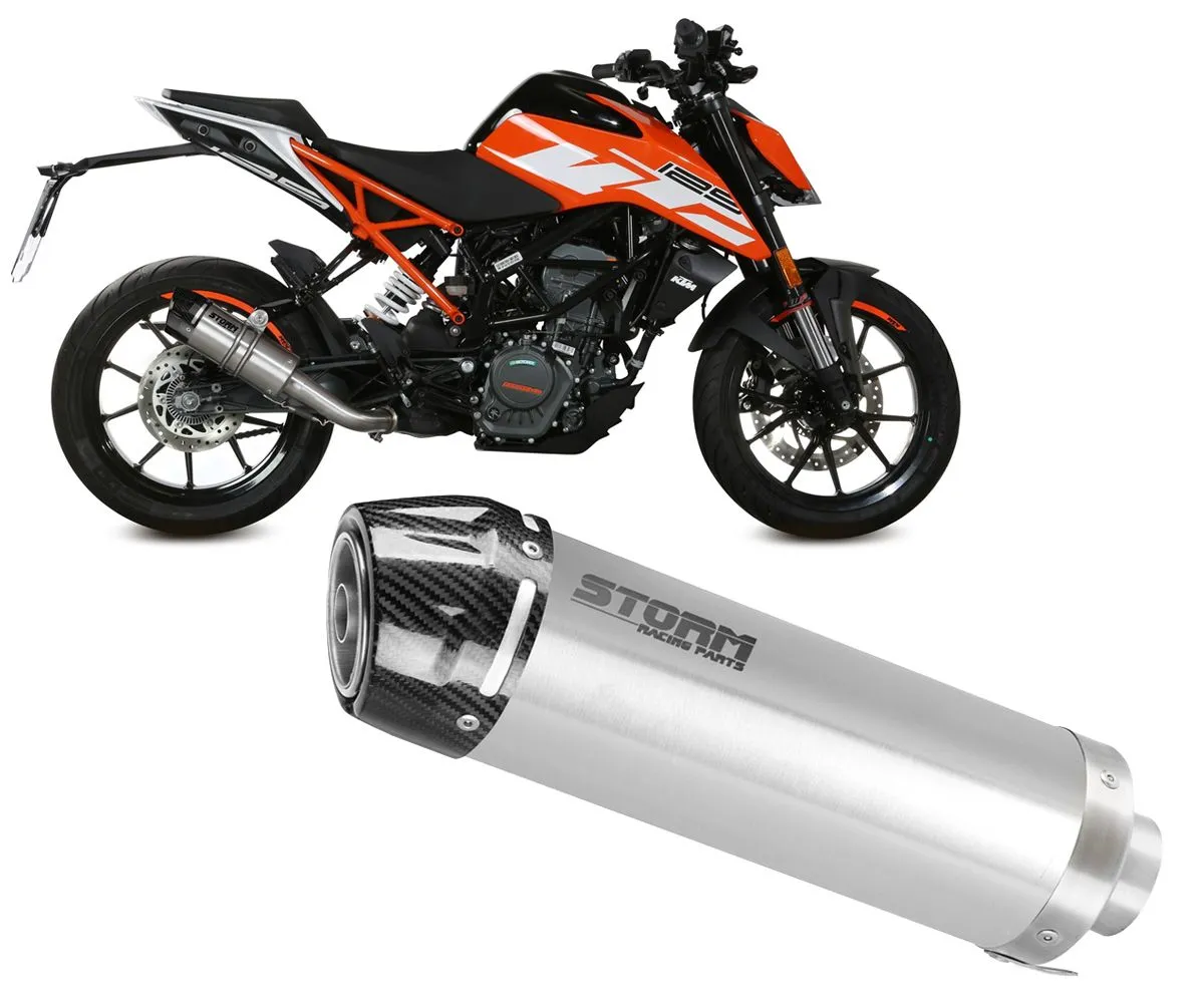 Terminale Di Scarico Storm Gp Inox Coppa In Carbonio Per Ktm 125 Duke 2017 > 2020-74.KT.019.LXSC-388579