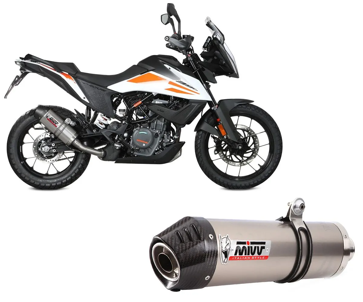 Terminale Di Scarico Mivv Oval Titanio+fondello In Carbonio Per Ktm 390 Adventure 2020 > 2024-KT.024.L4C-290330
