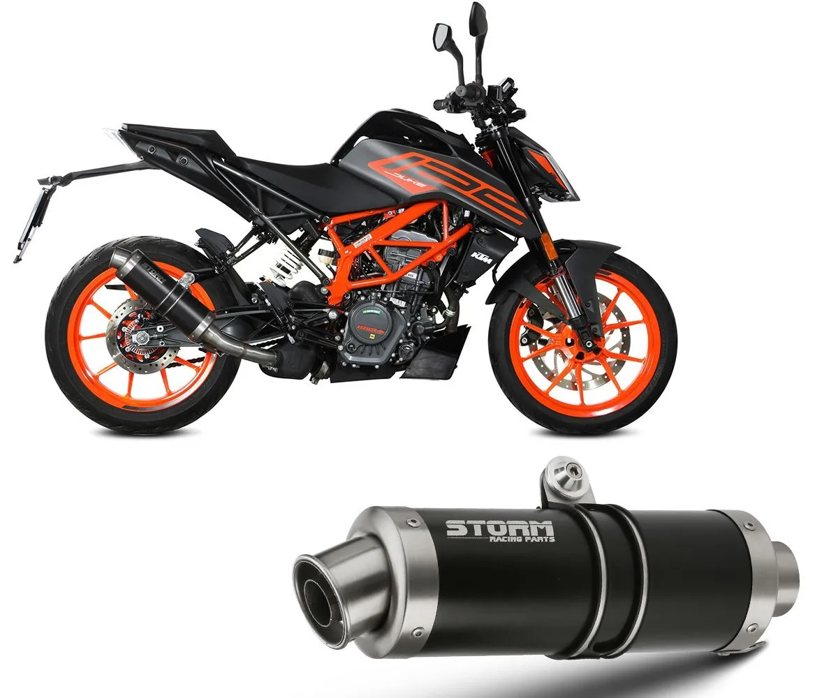 Terminale Scarico Storm By Mivv Gp Black Acciaio Nero Ktm Duke 125 2021 > 2022-74.KT.025.LXSB-289558