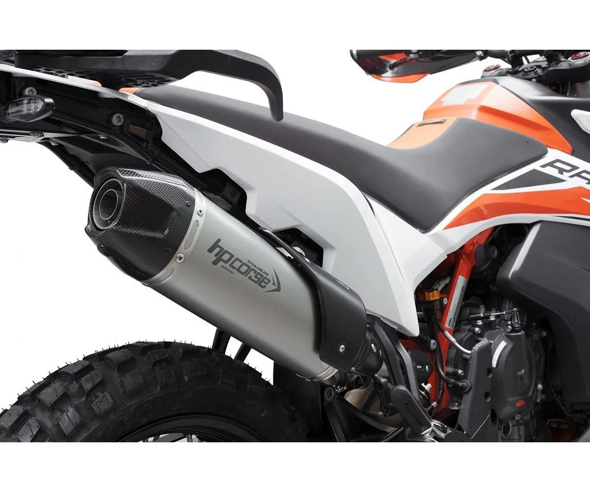 Terminale Di Scarico Hp Corse Sp-1 Carbon Short Titanium Ktm 890 Adventure 2021 > 2024-KT89ADVSP1C300T-AB-300266