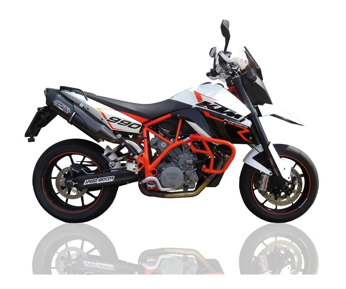 Coppia Terminali Di Scarico Flangiati Gpr Furore Poppy Omologato Nero Opaco Per Ktm Lc8 Smt 990 2008 > 2014-KTM.45.FUPO-291815