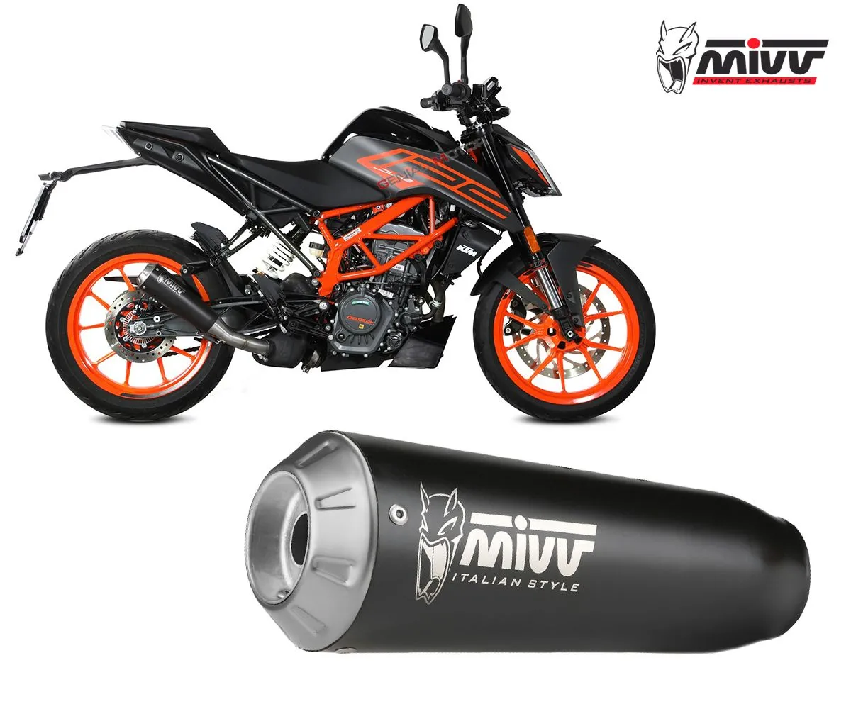 Terminale Di Scarico Slip-on Mivv X-m1 Black Inox Nero Kat Per Ktm 390 Duke 2021 > 2023-KT.025.LC4B-289560