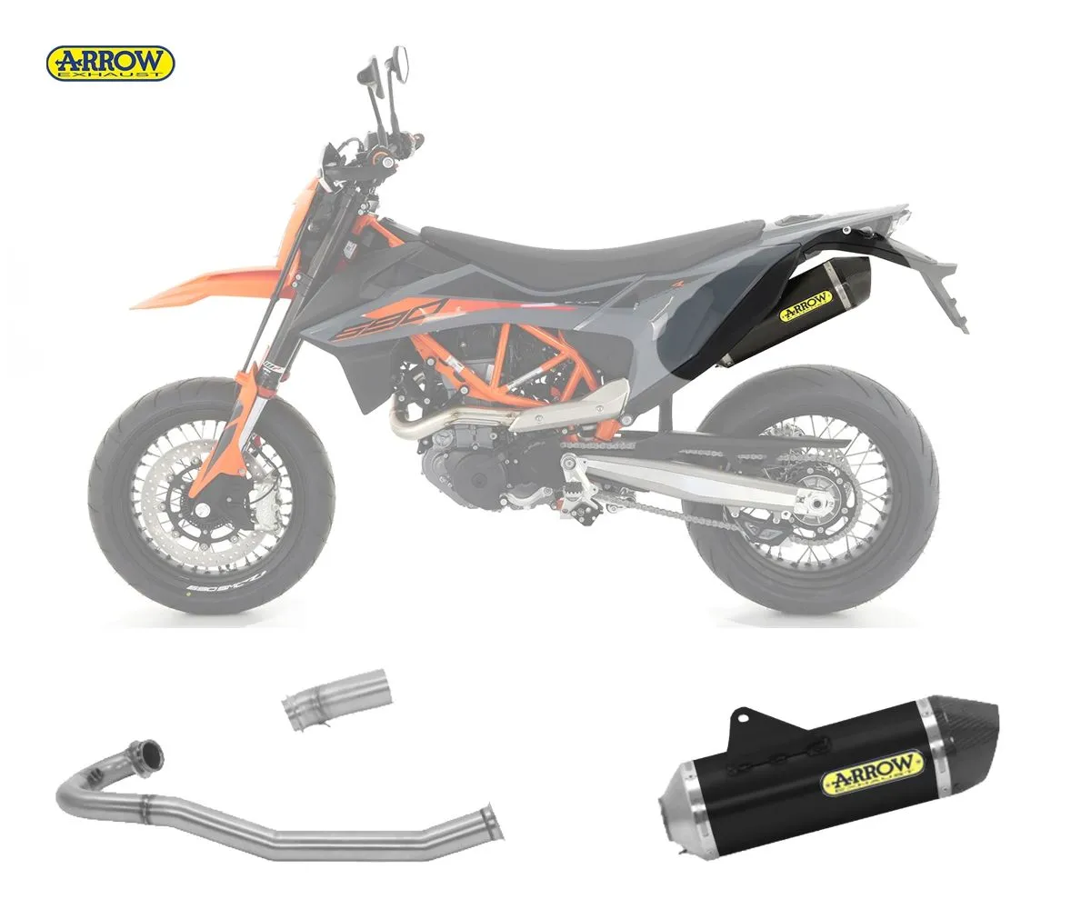 Scarico Completo Arrow Race-tech Carbon Cap Alluminio Nero Ktm 690 Smc R 2021 > 2024-72624AKN--72156PD--72157PD-234664