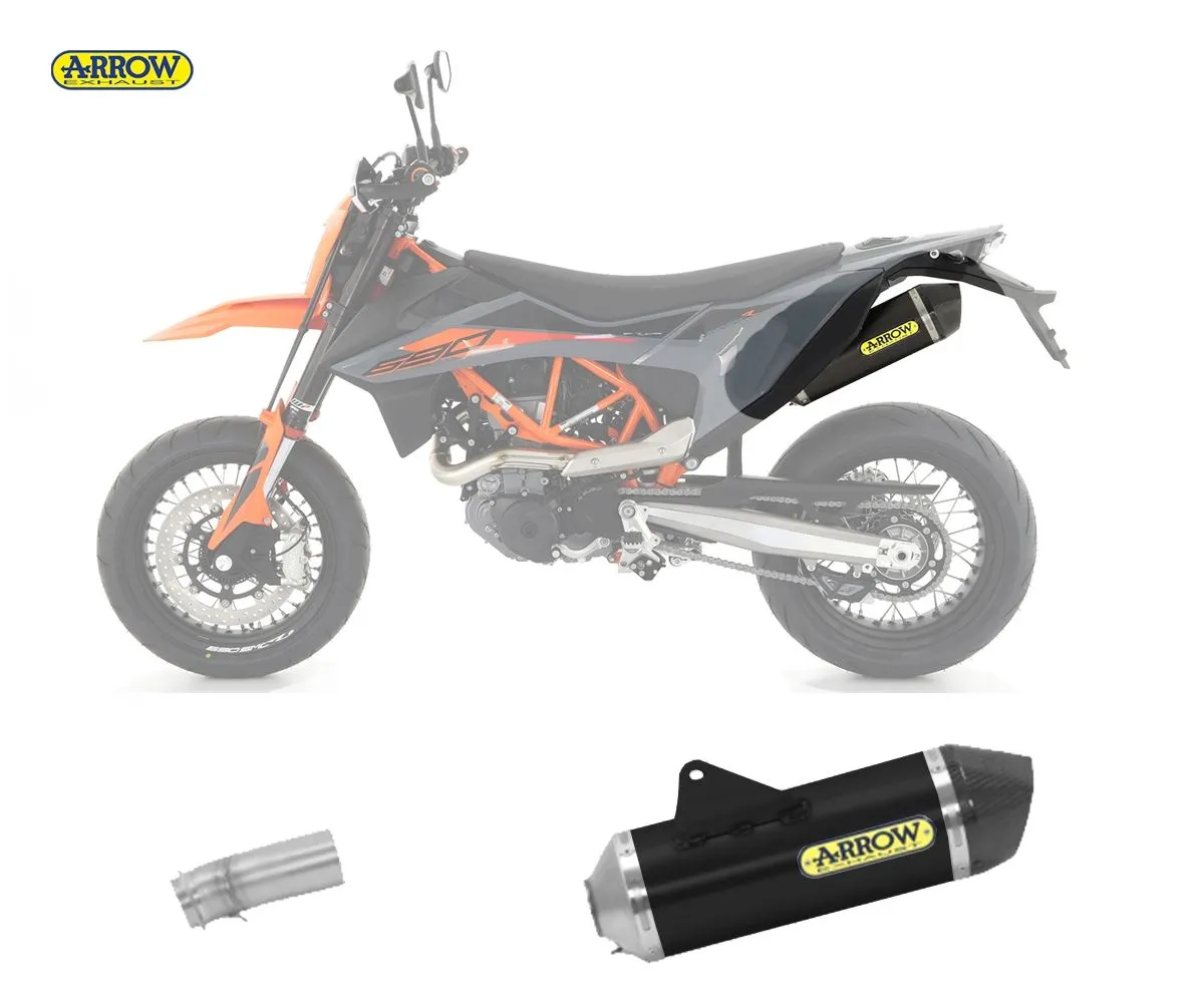Terminale Scarico + Tubo Kat Arrow Race-tech Carbon Cap Alluminio Nero Ktm 690 Smc R 2021-72624AKN--72156PZ-234646