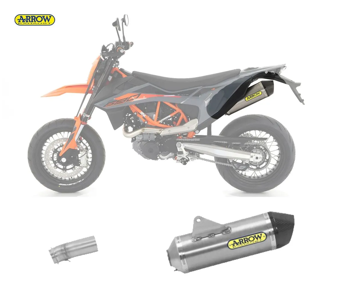 Terminale Scarico + Tubo Kat Arrow Race-tech Carbon Cap Titanio Ktm 690 Smc R 2021-72624PK--72156PZ-234644