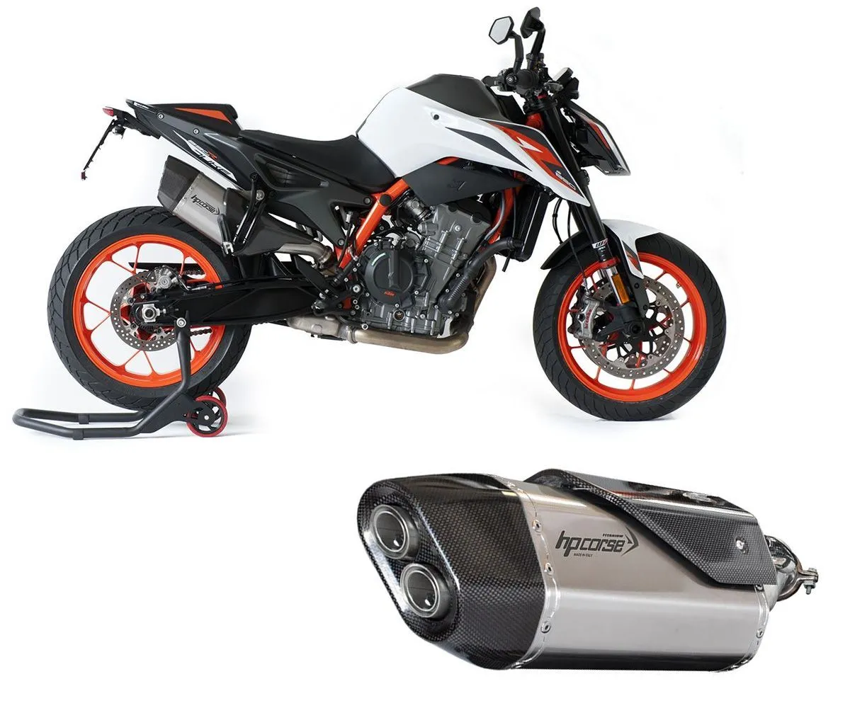 Terminale Scarico Hp Corse Sp-3 Carbon Short 230 Titanium Ktm 890 Duke R 2020 > 2022-KTSP3SR89DT-AB-288853