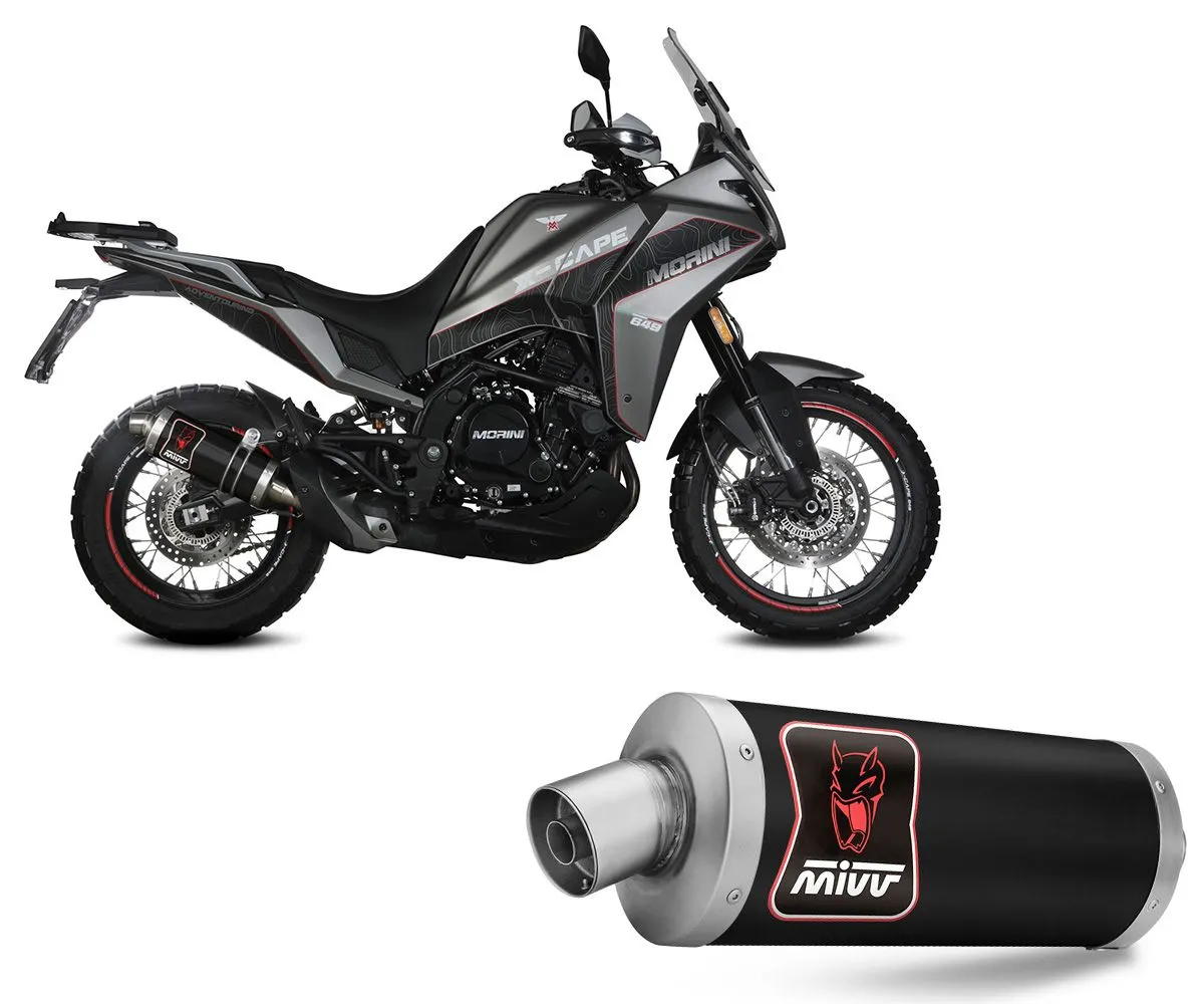 Terminale Di Scarico Mivv Dakar Black Inox E5 Per Moto Morini X-cape 2021 > 2022-MM.001.LDKB-289603