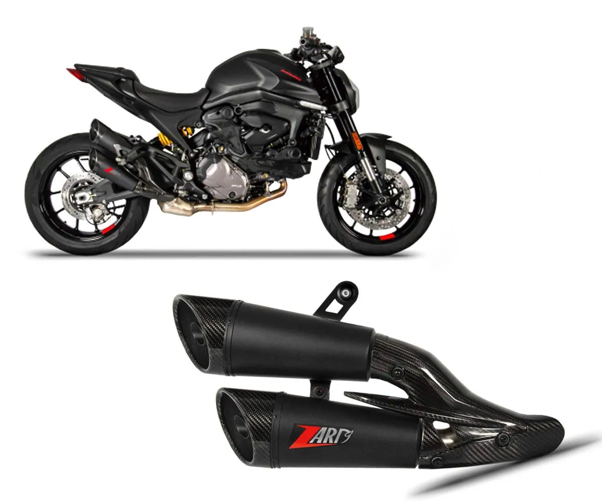 Terminale Di Scarico Zard E5 Acciaio Inox Verniciatura Nera Ducati Monster 937 2021 > 2022-ZDU130S10SCO-B-301166