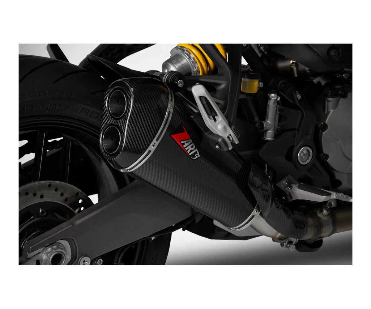 Terminale Di Scarico Zard Carbonio Per Ducati Monster 821 2018 > 2020-ZDU129S10CCR-301165