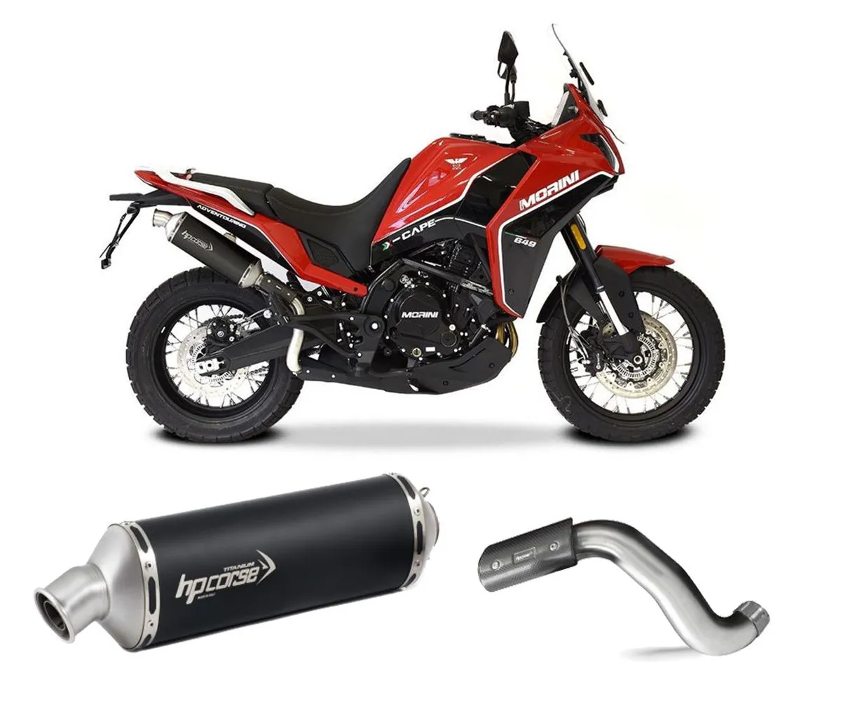 Terminale Scarico Hp Corse Sp-1 Short+link Pipe Titanio Nero Moto Morini X-cape 649 2021 > 2024-MOXCSP1300C-AB-289619