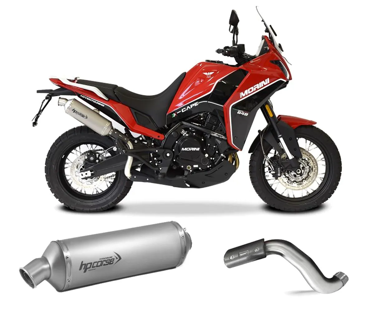 Terminale Scarico Hp Corse Sp-1 Short+link Pipe Titanio Moto Morini X-cape 649 2021 > 2024-MOXCSP1300T-AB-289618