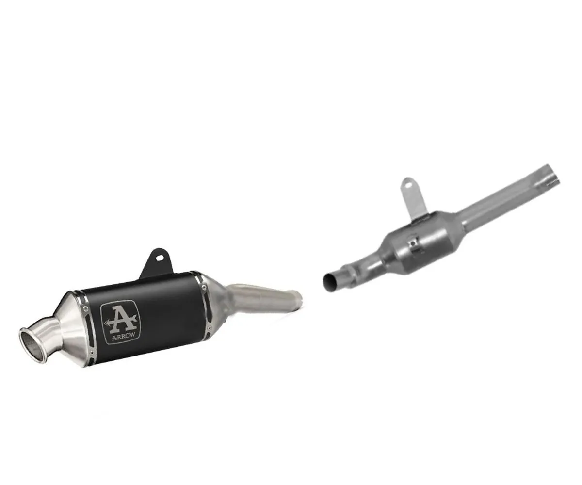 Terminale Indy-race+raccordo Arrow Alluminio Dark Moto Morini X Cape 650 2022 > 2024-72640AON--71778MI-300920