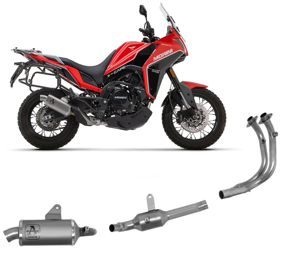 Scarico Completo Arrow Titanio Moto Morini X Cape 650 2022 > 2024-72640PO--71778MI--71779MI-300921