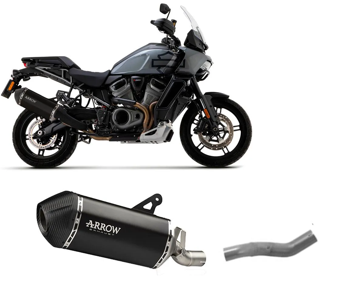 Terminale Scarico Arrow Sonora Titan Dark+raccordo Harley Davidson Pan America 1250 2020 > 2023-72507SKN--72187PD-329814
