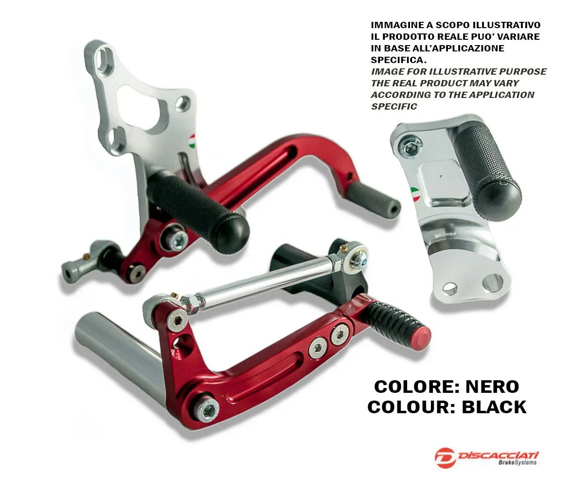 Kit Pedane Arretrate Regolabili Racing Discacciati Honda Crf 150 Motard Anodizzato Nero Pdr305-PDR305N-246460