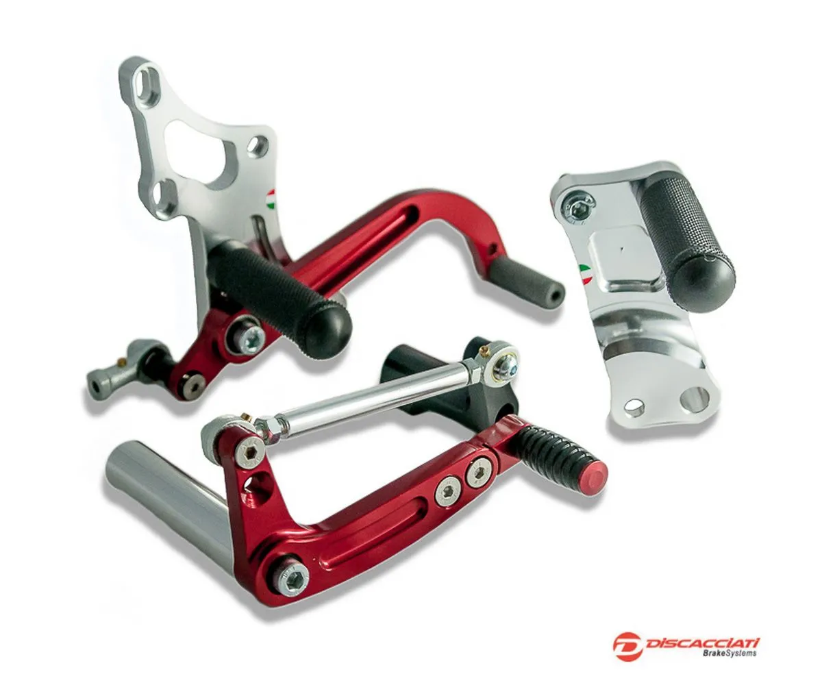 Kit Pedane Arretrate Regolabili Racing Discacciati Honda Crf 150 Motard Anodizzato Rosso Pdr305-PDR305R-246461