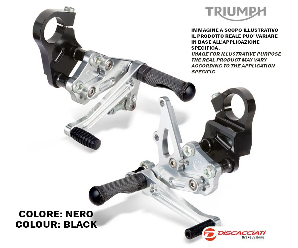 Kit Pedane Regolabili Discacciati Triumph Thruxton - Prd603, Anodizzato Nero-PDR603N-246455