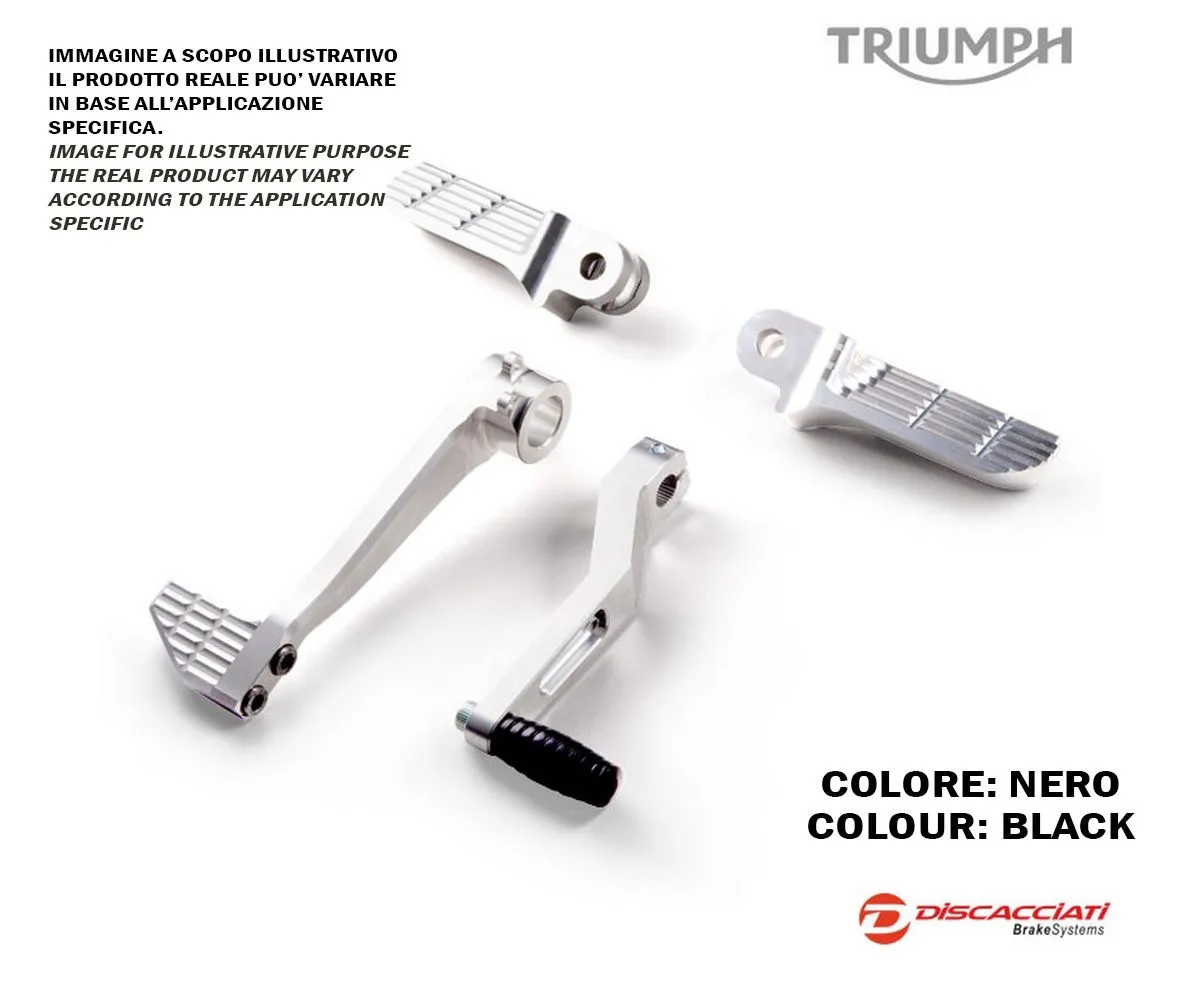 Kit Pedane Triumph Discacciati Scrambler E T100 - Pdr605, Anodizzato Nero-PDR605N-246453