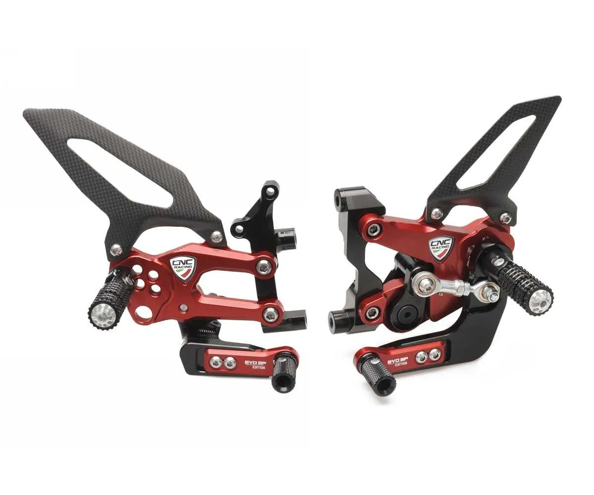 Pedane Regolabili Serie Evo Gp Edition Cnc Racing Rosso Ducati Superbike 1299 Panigale 2015 > 2017-PE400GP-379610