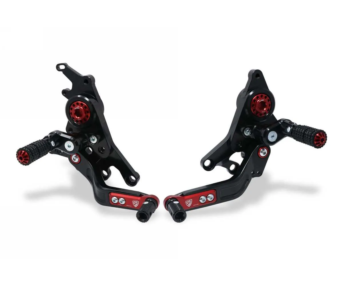 Pedane Regolabili Pilota Cnc Racing Nero/rosso Ducati Hypermotard 950 2019 > 2024-PE432BR-363934