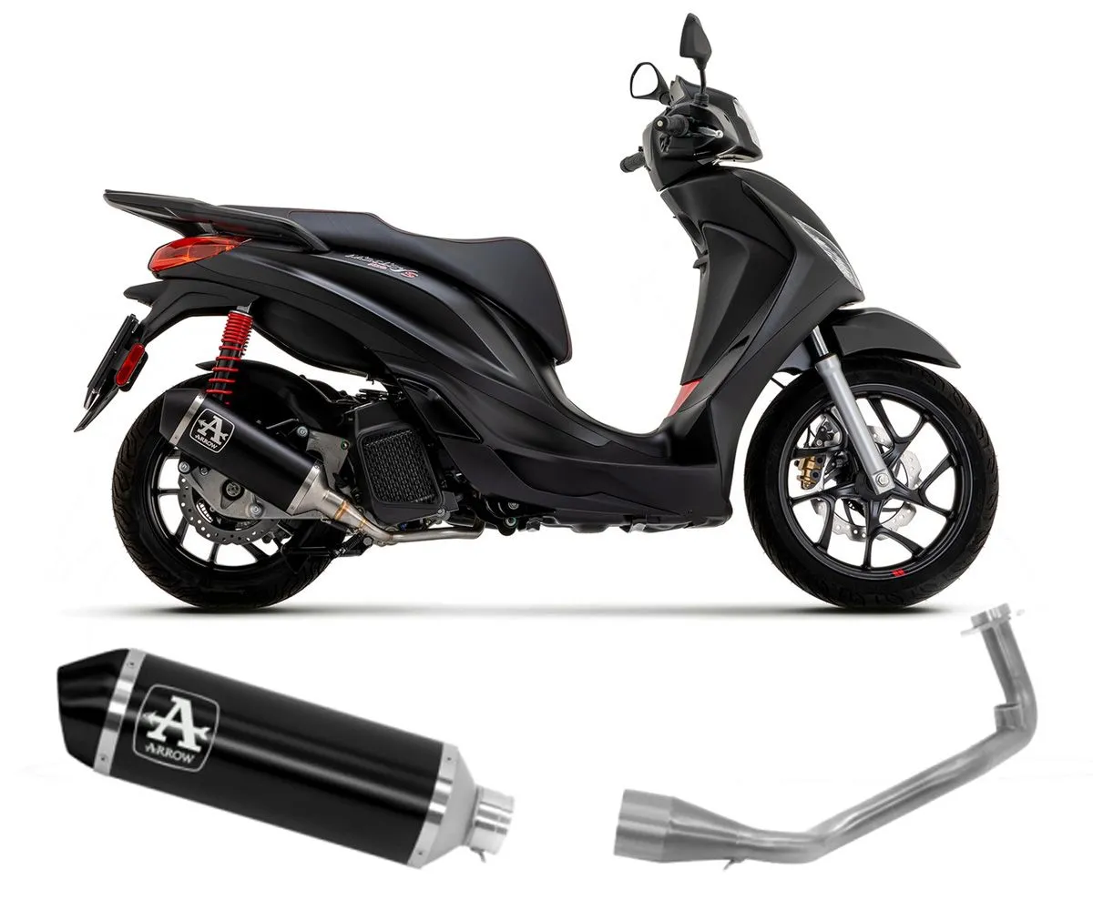 Scarico Completo Kat Arrow Urban Alluminio Nero Piaggio Medley 125 S Abs 2020 > 2022-53535ANN--53082KZ-290050