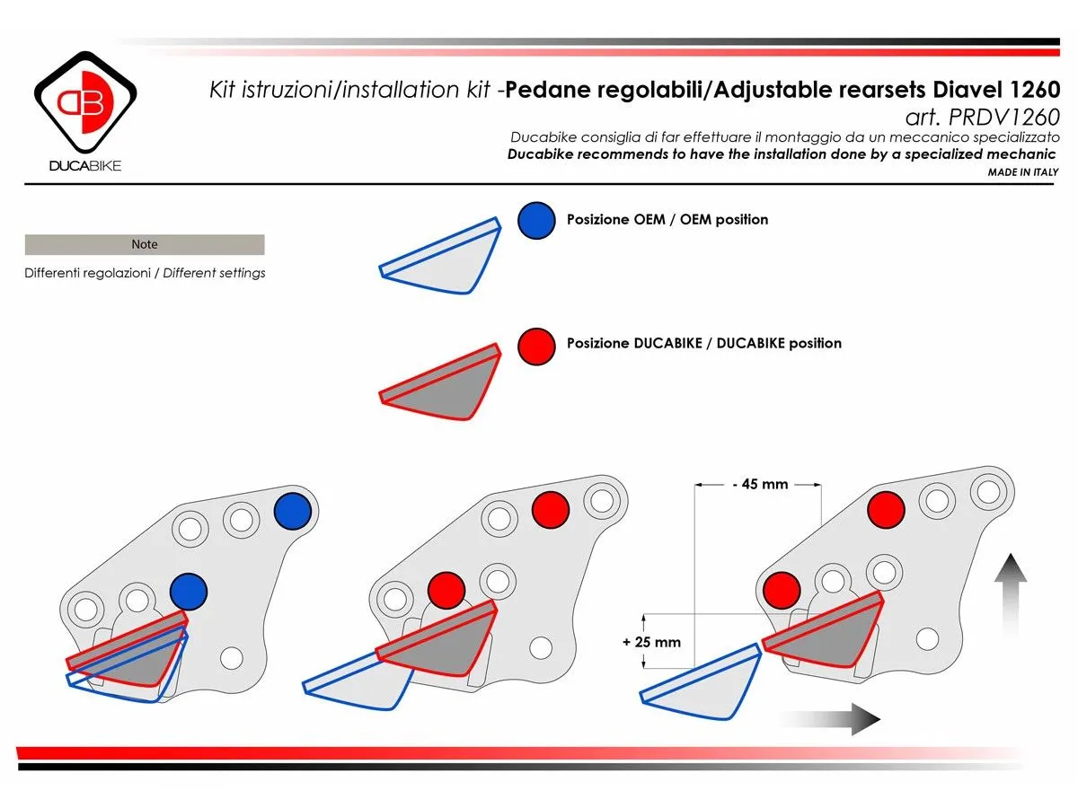 Pedane Regolabili Nero-sero Ducabike Dbk Per Ducati Diavel 1260 2019 > 2022-PRDV12601DD-309885