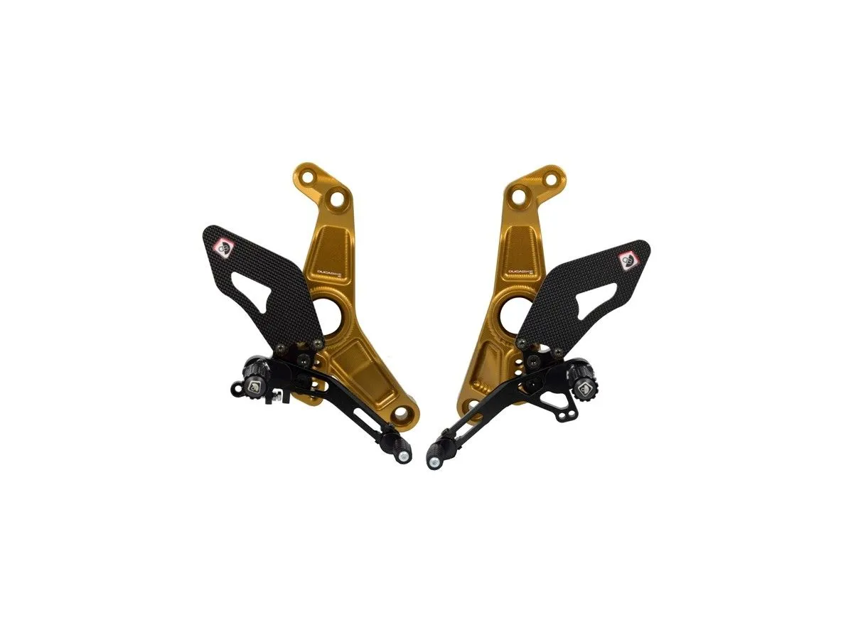 Pedane Regolabili Oro-nero Ducabike Dbk Per Ducati Monster 1200 2014 > 2021-PRM1202BD-318709