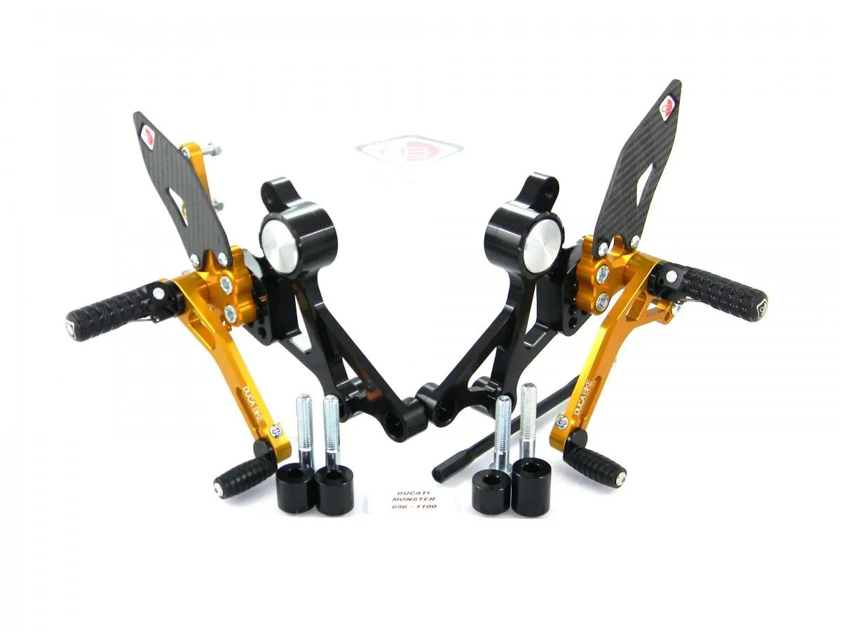 Pedane Regolabili Nero-oro Ducabike Dbk Per Ducati Monster 696 2008 > 2014-PRNM01DB-311933