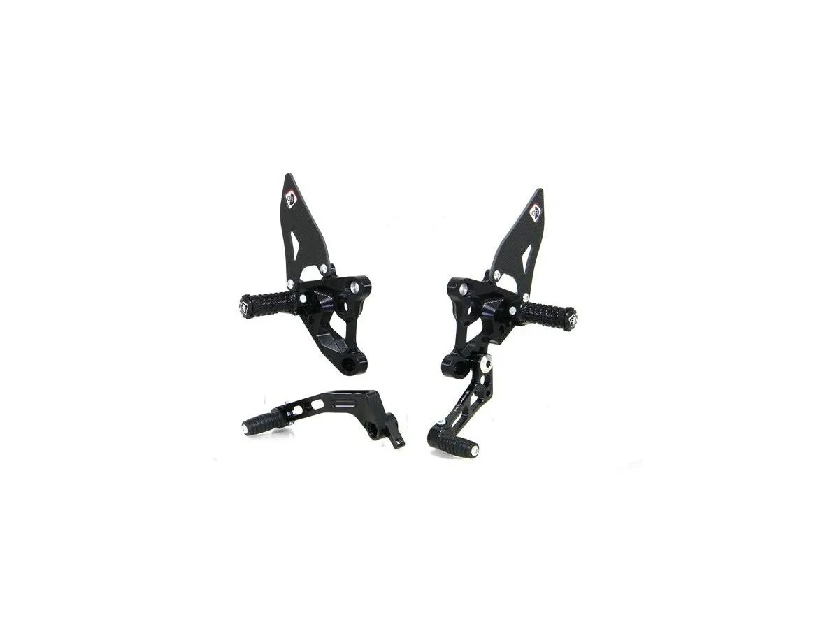 Pedane Regolabili Sbk Nero-sero Ducabike Dbk Per Ducati 848 2007 > 2013-PRSBK01DD-302354