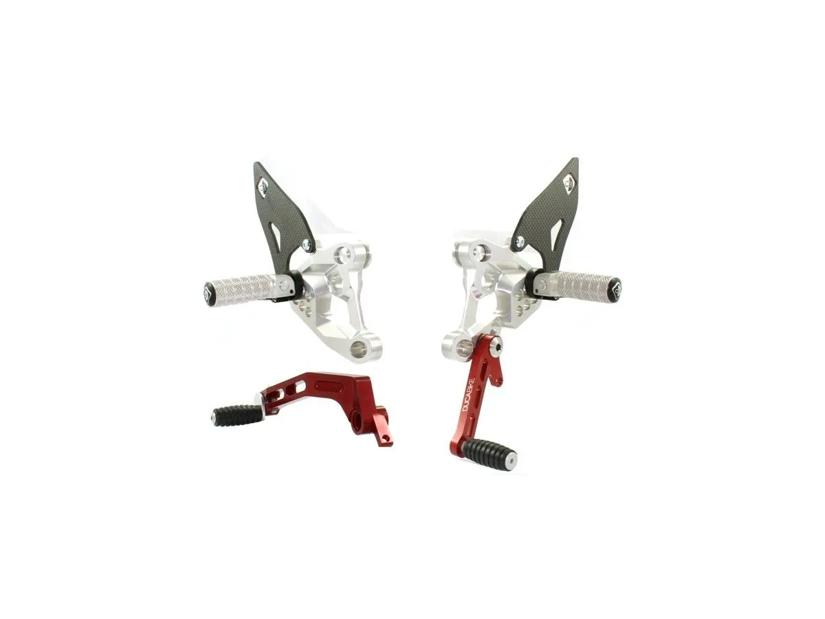 Pedane Regolabili Sbk Silver-rosso Ducabike Dbk Per Ducati 848 2007 > 2013-PRSBK01EA-302356