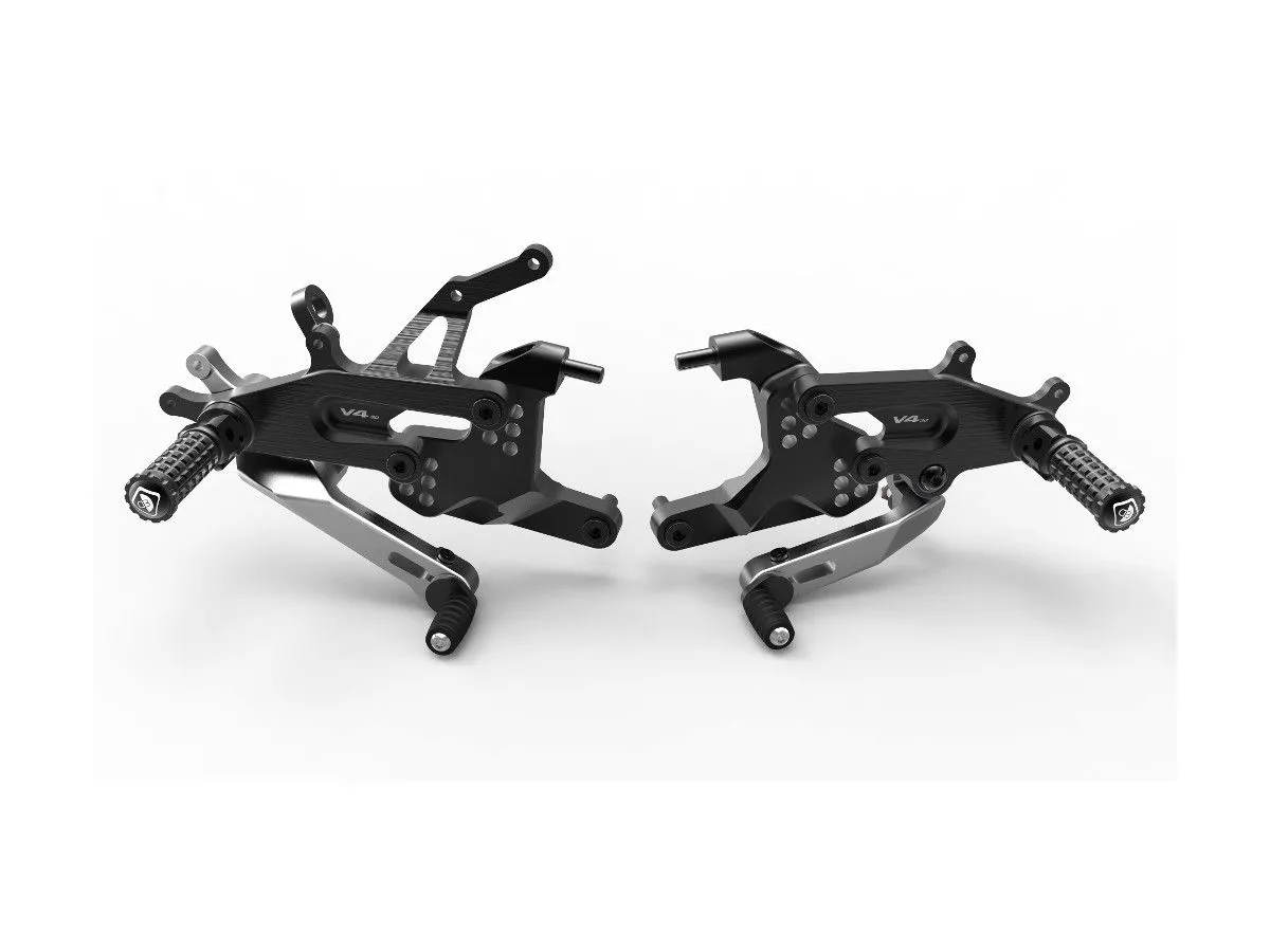 Pedane Regolabili Sbk Nero-silver Ducabike Dbk Per Ducati Panigale V4 2018 > 2023-PRV401DE-305317