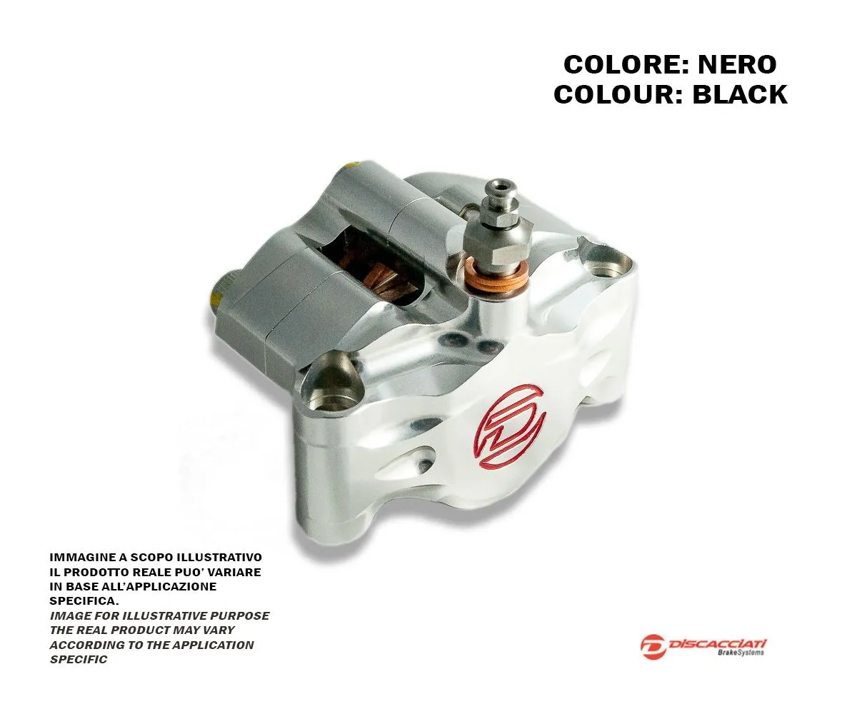 Kit Pinza Freno Posteriore Discacciati 2 Pistoni + Supporto Attacco Sotto Forcellone Interasse 80 Mm Yamaha Mt-01 Nero-FDKP704N-246484