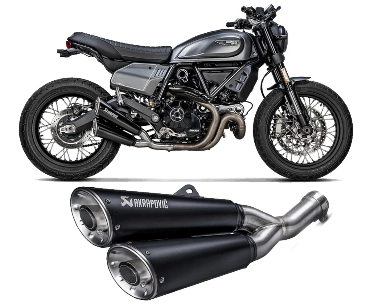 Terminale Di Scarico Akrapovic In Acciaio Inox Black Per Ducati Scrambler Icon / Dark 2022-S-D8SO6-ISSSBL-290404