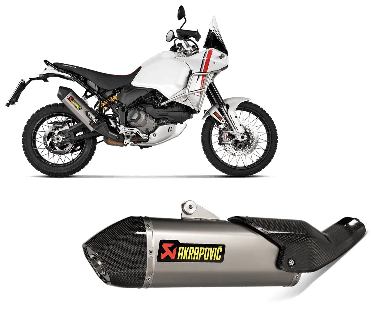 Terminale Di Scarico Omologato Titanio Akrapovic Per Ducati Desertx 2022 > 2024-S-D9SO19-HJAT-327786