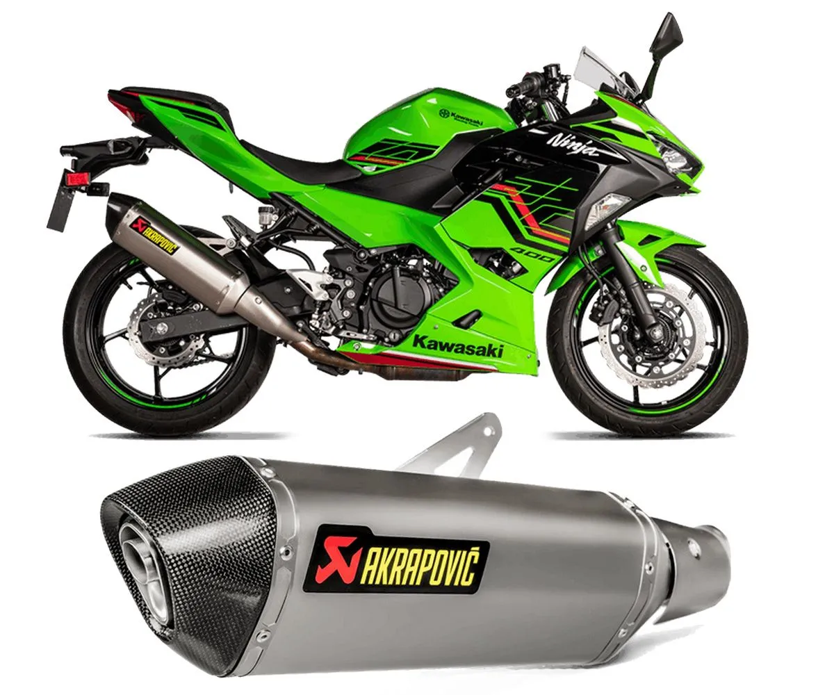 Terminale Di Scarico Akrapovic In Titanio Per Kawasaki Ninja 400 2018 > 2024-S-K4SO7-HRT-290427