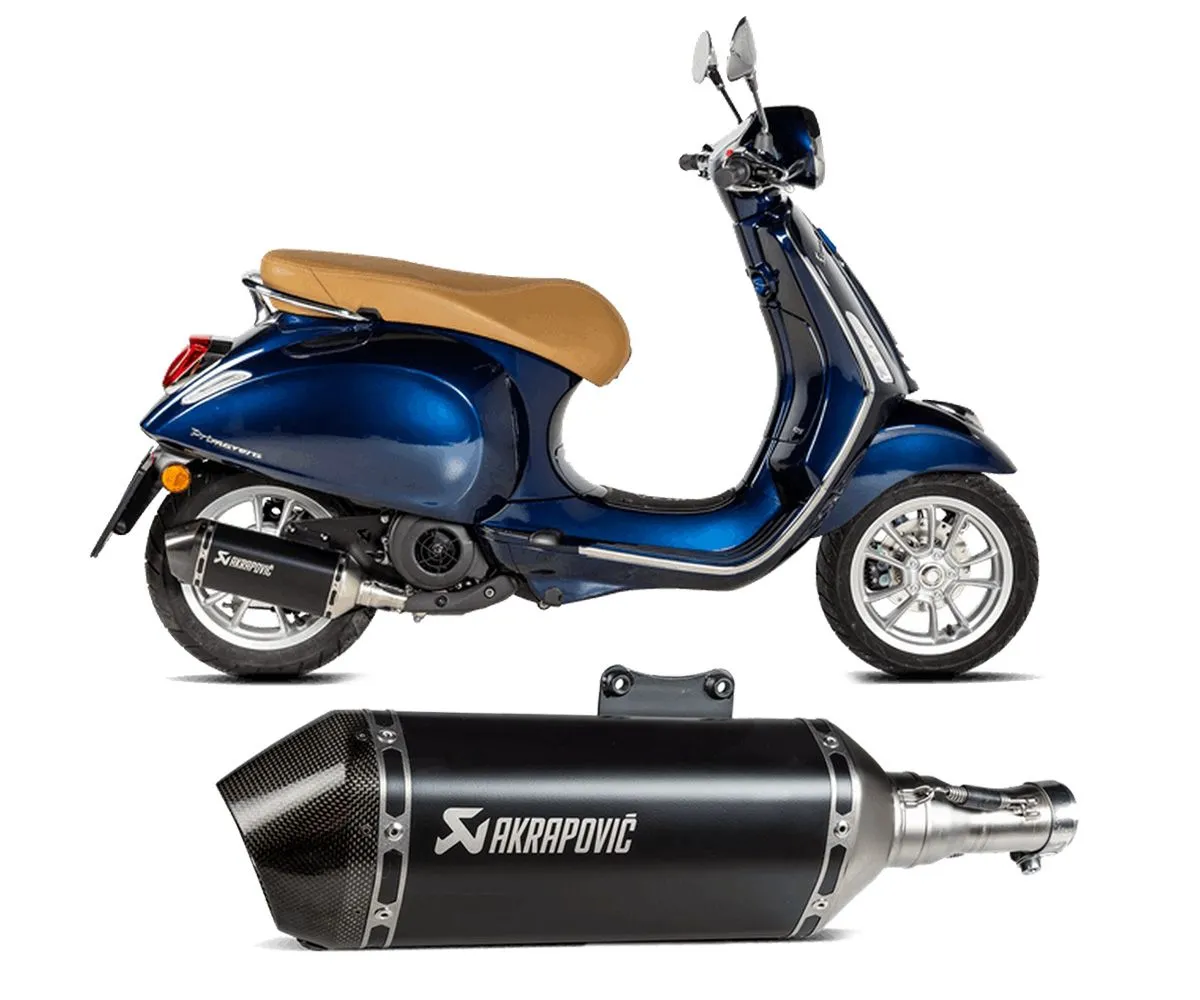 Terminale Di Scarico Akrapovic In Acciaio Inox Per Vespa Primavera 125ie 3v 2021 > 2022-S-VE125SO3-HZBL-290445