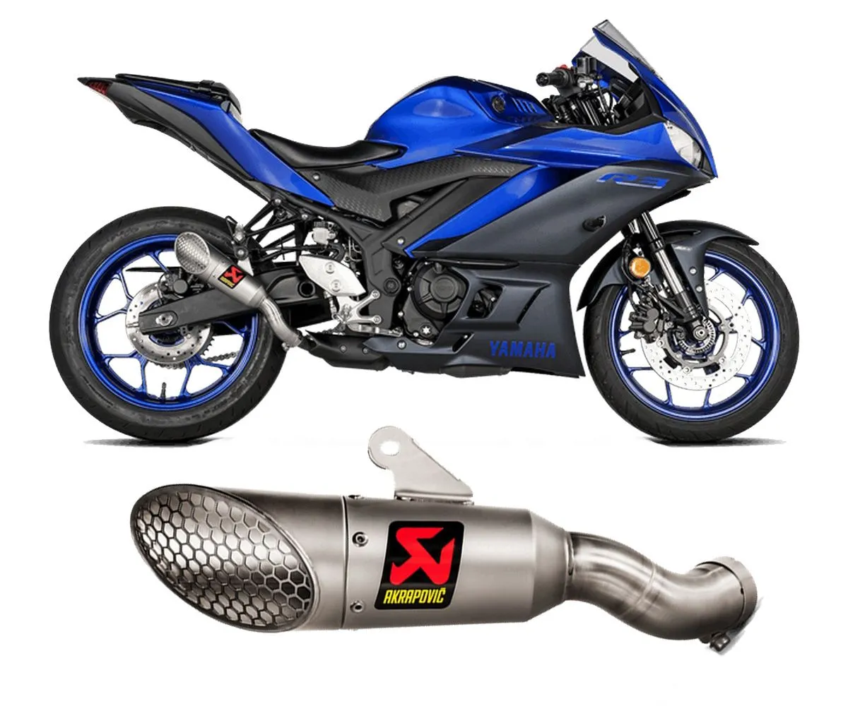 Terminale Di Scarico Akrapovic In Titanio Per Yamaha Yzf R3 2022 > 2024-S-Y3SO6-IVOSS-290449