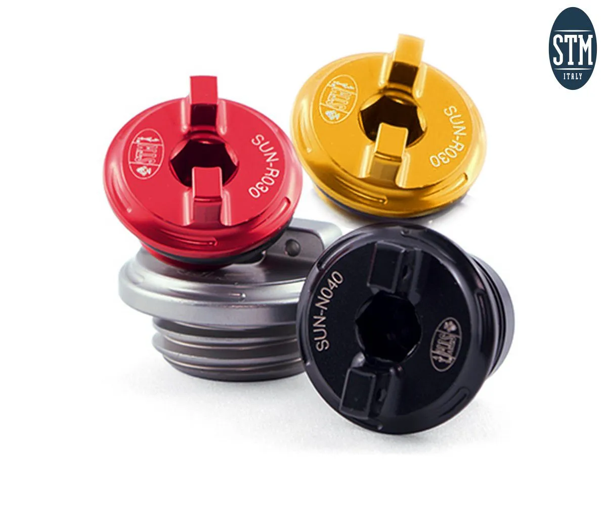 Tappo Carico Olio Motore M22x1,5mm Stm Colore Rosso Ducati-SUN-R040-231579
