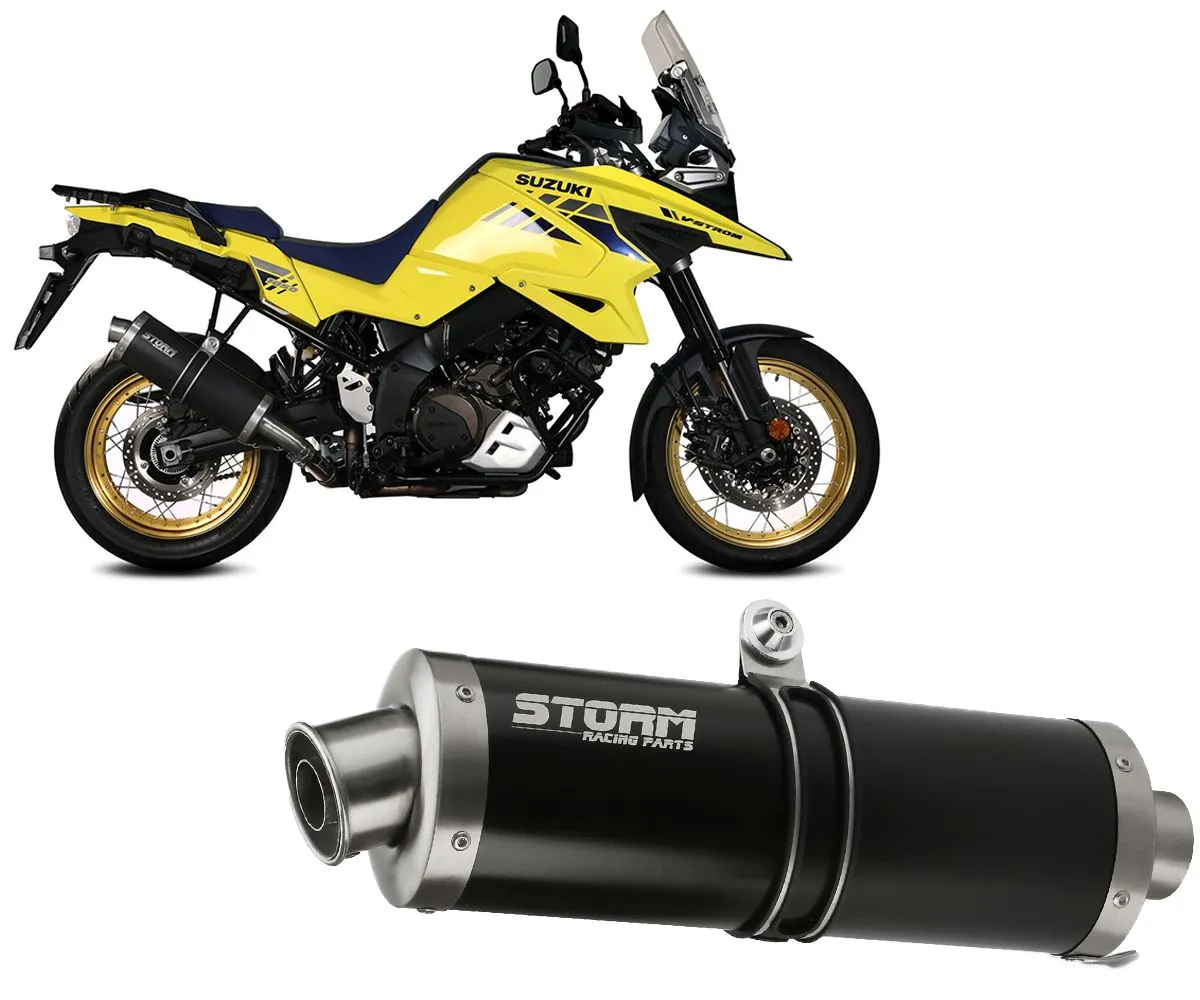 Scarico Storm By Mivv Oval Nero Inox Per Suzuki Dl V-strom 1050 2020 > 2024-74.S.042.LX2B-329754