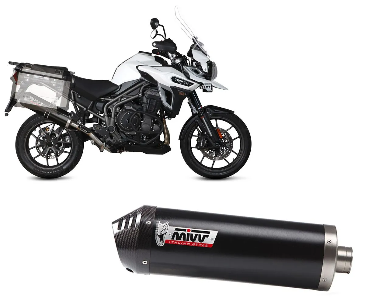 Terminale Di Scarico Mivv Oval Nero Per Triumph Tiger 1200 Xr/xrx/xrt/xcx/xca 2016 > 2020-T.015.LVC-290359
