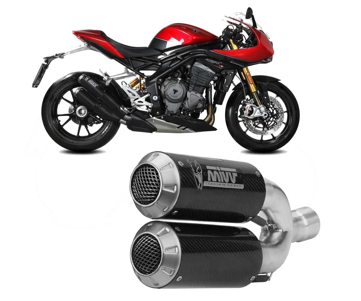 2 Terminali Di Scarico Mivv Mk3 Carbonio Per Triumph Speed Triple 1200 Rr / Rs 2021 > 2024-T.025.LM3C-329881