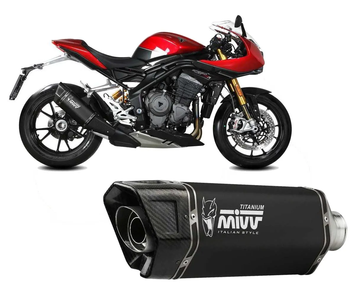 Terminale Di Scarico Mivv Sr-1 Titanio Nero Per Triumph Speed Triple 1200 Rr / Rs 2021 > 2024-T.025.LR1TB-329883