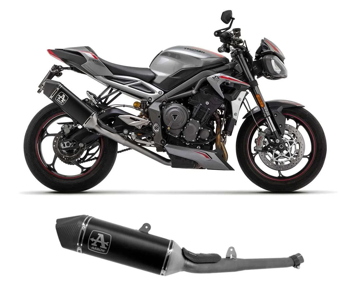 Terminale Scarico Arrow Veloce Alluminio Nero Triumph Street Triple 765 2020 > 2024-71502VAN-302113
