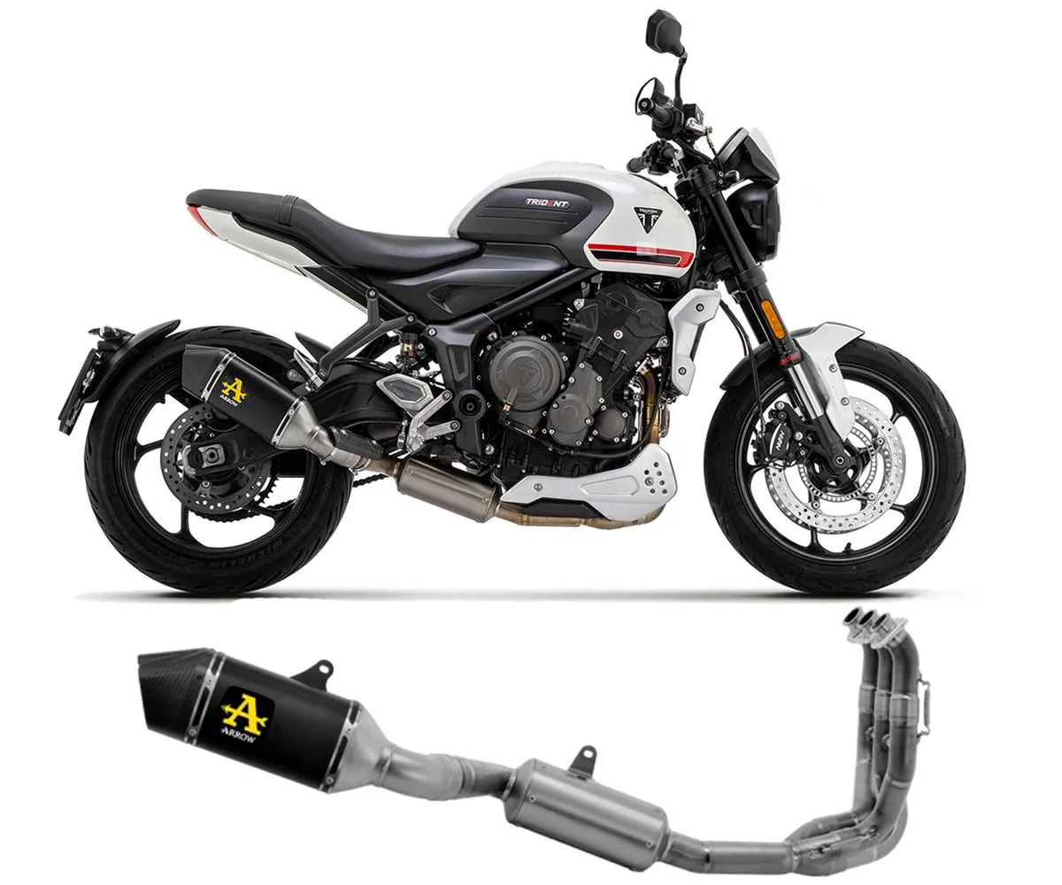 Scarico Completo Catalizzato Arrow Veloce Alluminio Nero Triumph Trident 660 2021 > 2024-71501VAN-297089