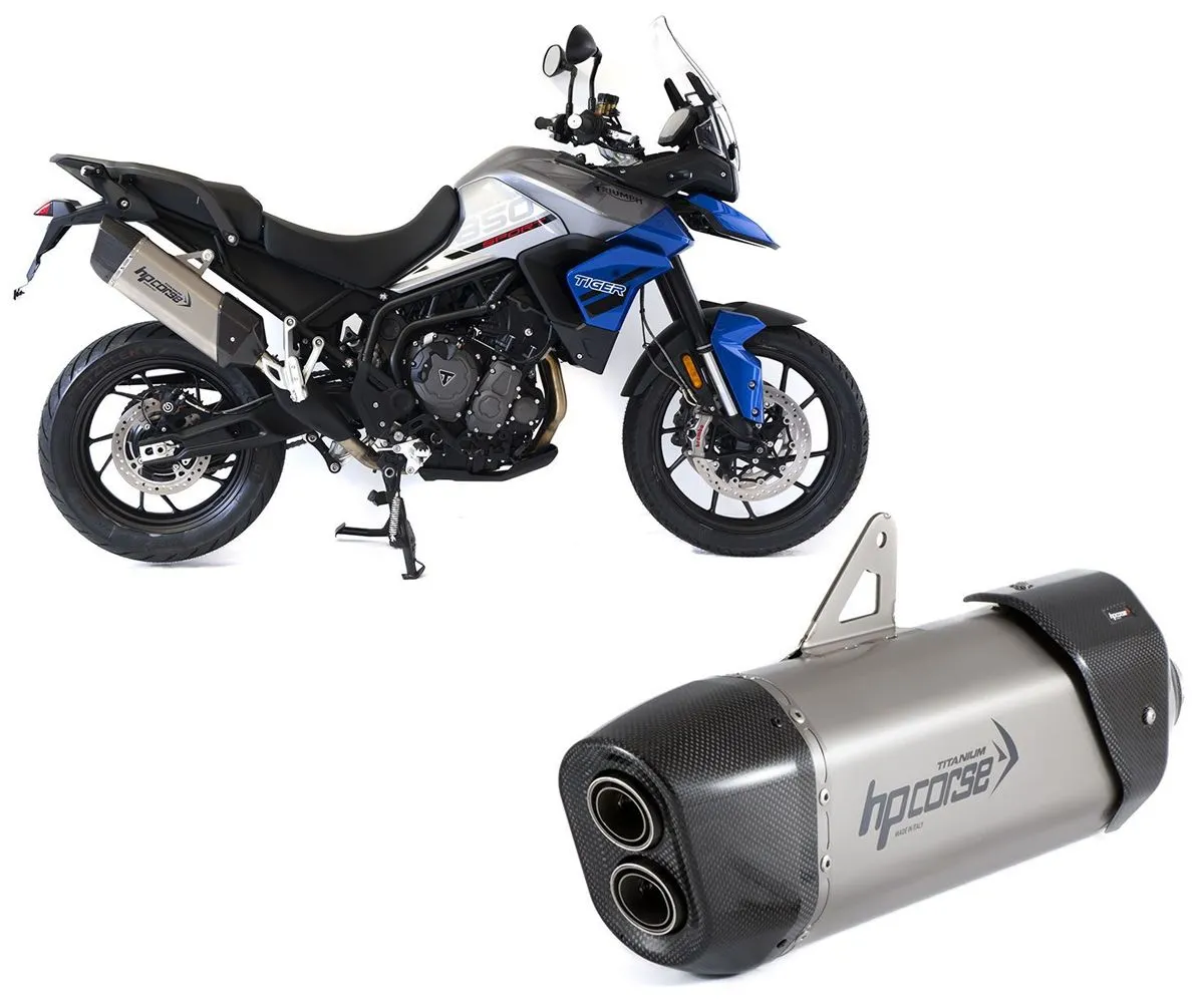 Terminale Di Scarico Hp Corse Sp-3 Carbon 350 Titanium Triumph Tiger 850 2020 > 2024-TRT850SP3350T-AB-300278