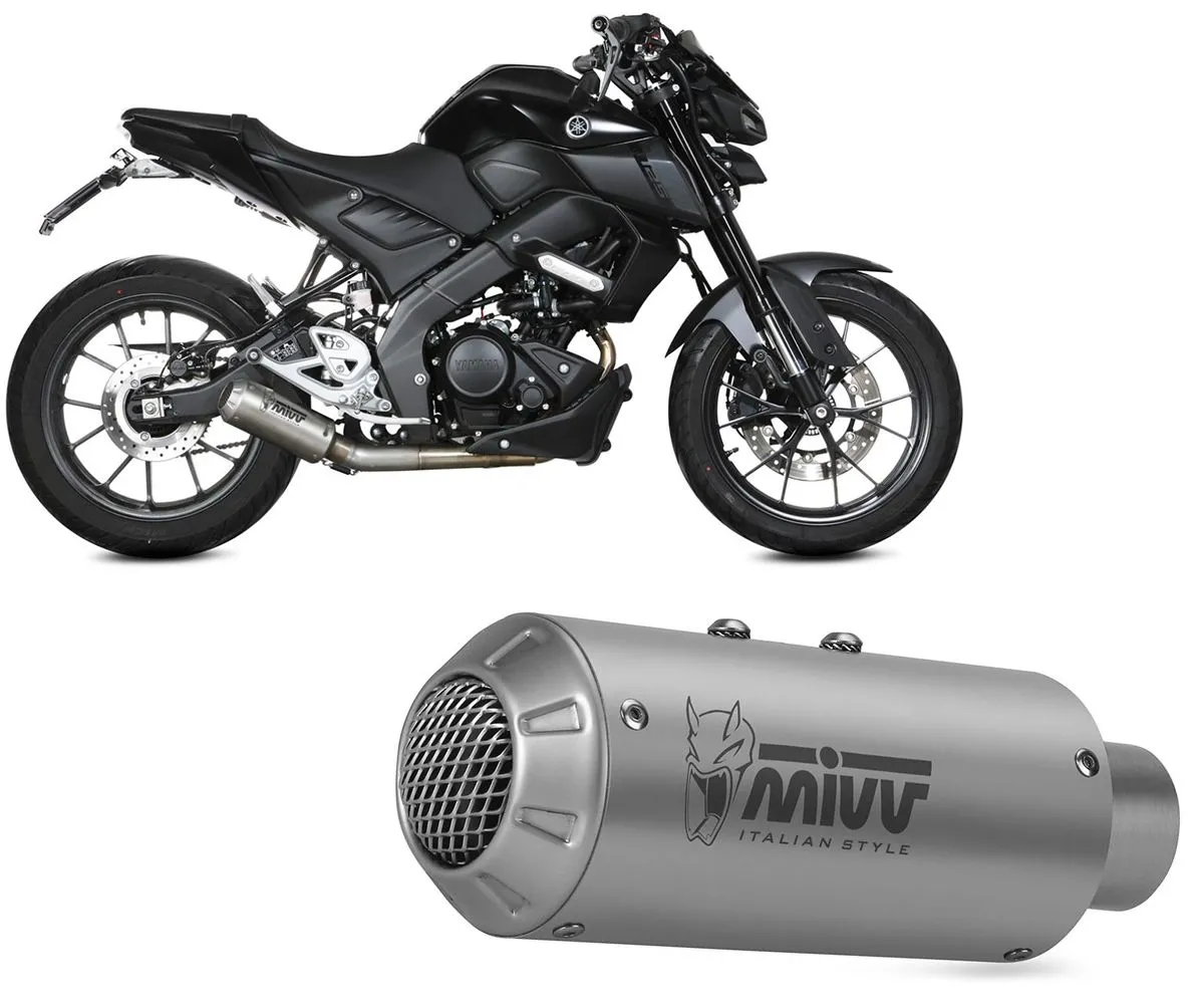 Impianto Completo Mivv Mk3 Acciaio Per Yamaha Mt-125 2020 > 2023-Y.067.SM3X-290366