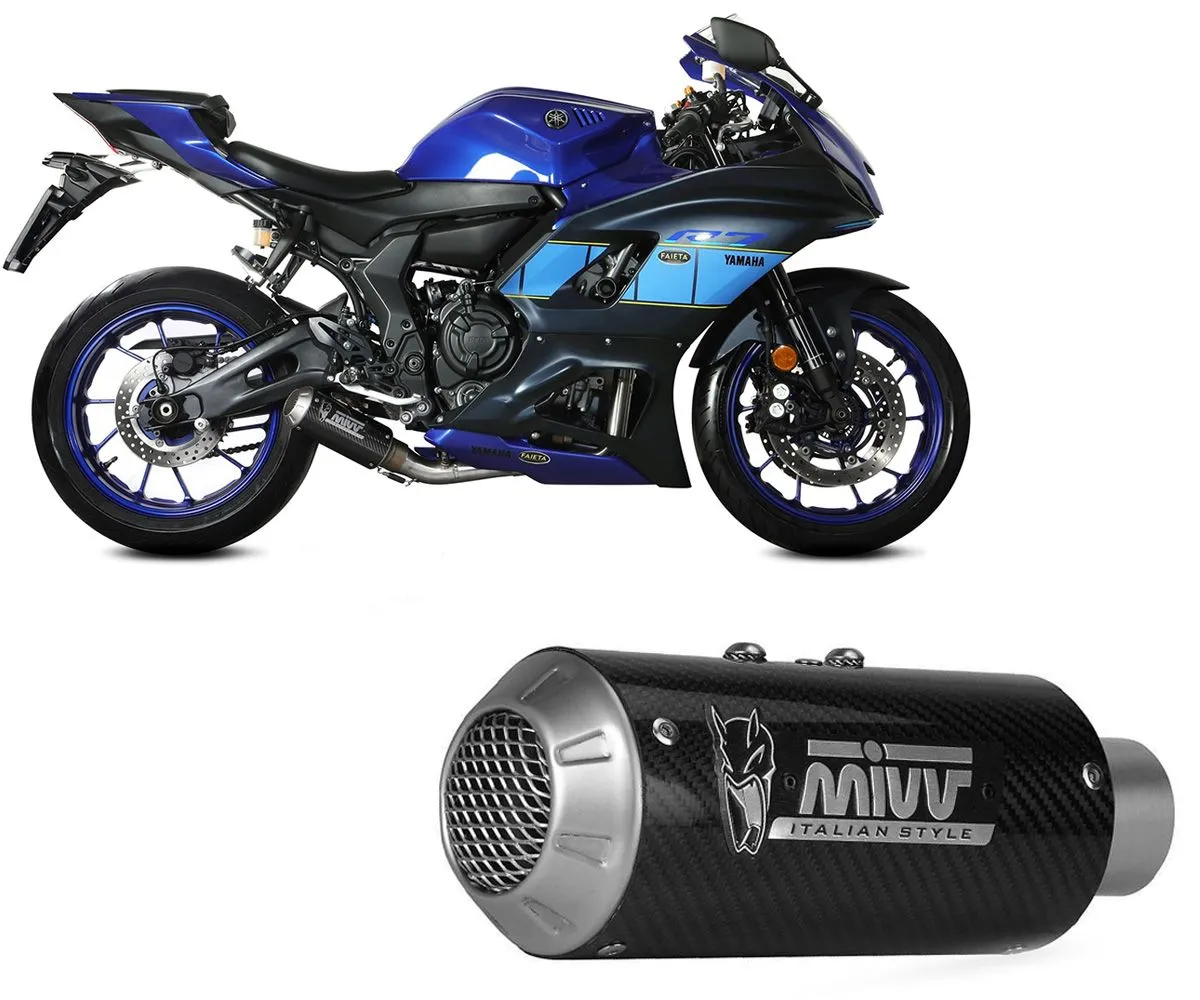 Scarico Completo Mivv Mk3 Carbonio Per Yamaha Yzf R7 2022 > 2024-Y.072.SM3C-289543